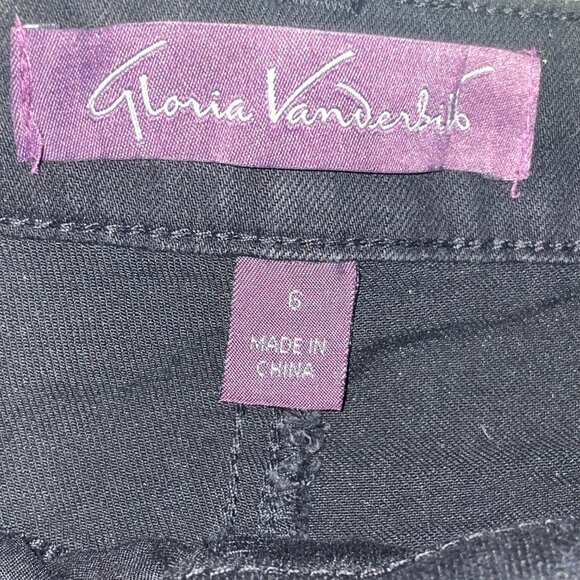 Gloria Vanderbilt Amanda Slim Leg Jeans Black Size 6 Average Embroidered Pockets - Picture 6 of 12